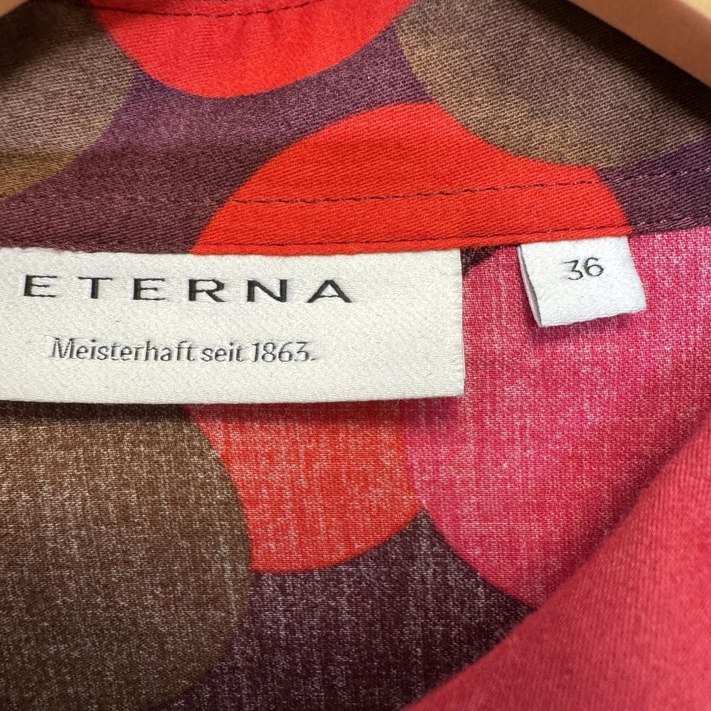 Eterna Womens Button Up Shirt‎ S (EU 36) Multicolor Polka Dot Retro Mod Vibrant - Picture 3 of 6